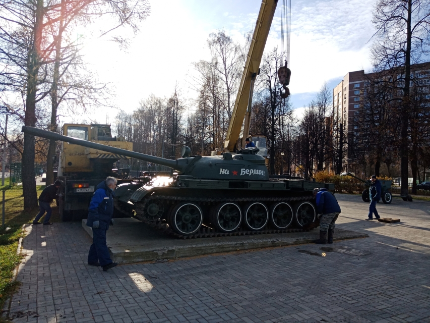 Возвращение танка Т-55 в Парк Победы